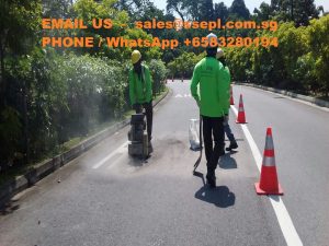 Thermoplastic Line Erasing work